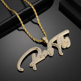 Necklaces Personalised Name Diamond Custom Name Necklace Iced Out Hip Hop Stainless Steel Pendant Jewellery Christmas Gift Jewellery For Men