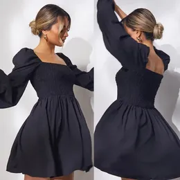 Casual Dresses Black Women Elegant 2024Long Sleeve Vintage Corset Ladies Blouses Tops Womens Shirt Dress Aesthetic Party