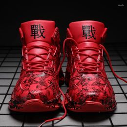 Casual Shoes Graffiti Basketball War Sneakers Men Lightable Mens Designer PU Leather Spring Summer Autumn