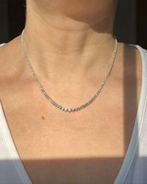 Hip Hop Silver 925 d Colour Vvs Moissanite Diamond Tennis Chain Necklace Iced Out Moissanite Tennis Chain for Woman