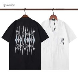 Men's Summer Casual Shirt T-shirt Short Sleeve Trendy Brand Am1r1 Mens Sparkling Floral Arimi Cardigan Fashionable