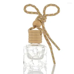 Storage Bottles 10ml Car Hanging Perfume Pendant Accessories Empty Square Glass Cosmetic Packaging Container LX6661