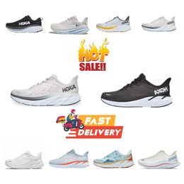 New top Luxury designer hokeh shoes One Bondi 8 Running Shoes Womens Platform Sneakers Clifton 9 Men black White Harbour Men Trainers Runnners