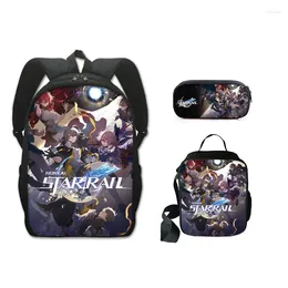 Backpack Honkai Star Rail Schoolbag Travel Lunch Bag Pencil Case Gift For Kids Students