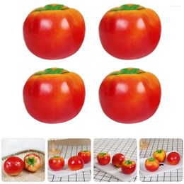 Decorative Flowers 4 Pcs Decor Simulated Vegetable Model Lovely Tomato Po Small Prop Fake Home Red Child