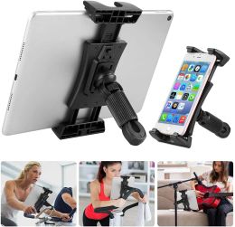 Stands Exercise Bike Tablet Holder for Microphone Stand/Treadmill/Spinning Bike 360° Adjustable Bike Tablet Mount for IPad Series