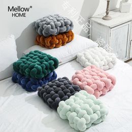 Pillow Nordic Style Ins Square Woven Household Sofa Backrest Plush Soft Bedroom Decorative Window Mat