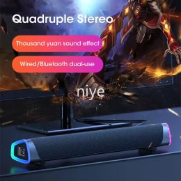 Speakers Bluetooth 5.0 Speaker Sound Blaster Dual Speaker Desktop Subwoofer Bar Home Theatre Wired USB Speaker For PC Theatre Aux 3.5mm