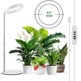 Grow Lights For Indoor Plants Full Spectrum 72 LEDs Desktop Growing Lamp 22cm-98cm Height Adjustable With Auto Timer 3/9/12H