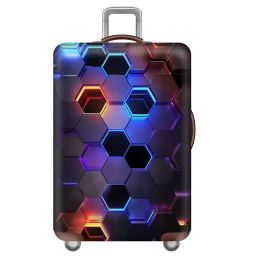 Accessories 3D Novelty Geometric Pattern Luggage Protective Cover Thicken High Elastic Protector Cover Fits 1832 Inch Travel Suitcase