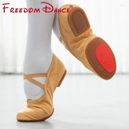 Dance Shoes Sport Sneakers For Women Girls Split Soft Rubber Soles Ballet Canvas Low Heel Black Toast Jazz Belly Training