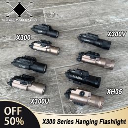 Scopes Tactical Surefir X300 X300U Ultra X300V XH35 Metal Pistol Gun Strobe LED Light Fit 20mm Rail Airsoft Hanging Hunting Flashlight