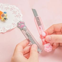 Blades 36pcs Mini Portable Utility Knife Cute Cat Claw Cutter Paper Razor Blade The Knife Office School Supplies Stationery Wholesale