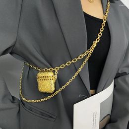 Belts Fashion Tassel Gold Chain Belt Luxury Small Headphone Bag Oblique Span Metal For Women High Quality Dress Coat Waistband