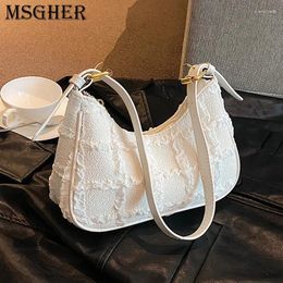 Evening Bags Lace Hobo Bag For Women Canvas Shoulder Crossbody Y2K Small Clutch Totes Handbag Armpit Top Handle Purse