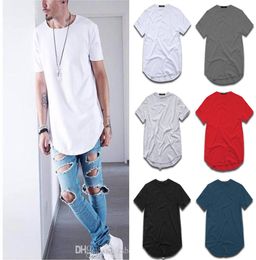 Fashion men039s extended Cotton tshirt longline hip hop tee shirts wag harajuku rock tshirt homme streetwear t shirt TX145 RF3270354