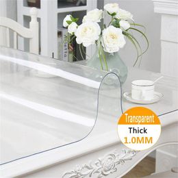 Table Cloth Clear Protector Wipeable Dining Tablecloth Desk Pad PVC Plastic Cover For Office Computer & Writing Tabletop