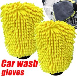 Gloves Car Microfiber Washing Gloves Thicken Chenille Cleaning Glove Water Absorbtion Brush Gloves for Auto Detailing Care Clean Tools