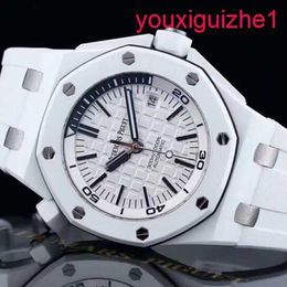 AP Female Wrist Watch Royal Oak Offshore 15707 Rare White Ceramic Material Automatic Mechanical Mens 42mm Calibre Watch