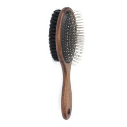 Grooming Double Faced Dog Comb Wooden Handle Long Hair Short Hair Puppy Cat Brush Massage Bath Brush Pet Grooming Tools Dog Accessories