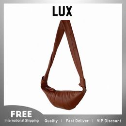 lux Korean Fi Style Croissant Bag Classic Vintage Ins Causal Cross Bag for Women Chic Design Dumpling Bag PU Leather 01YX#