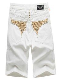 2020 New men039s designer jeans tights casual luxury Robin denim shorts brand men039s diamond large size denim pants Europe 7231857