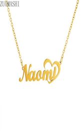 Custom Nameplate Pendant Choker Necklaces Stainless Steel Personalised Name Necklace Gold Colour Baby Girl Girlfriend Women Gift4936578972