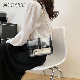 Shoulder Bags Transparent Crossbody Bag Waterproof Chic Sling PVC Hobo Clutch Detachable Strap For Working And Concert