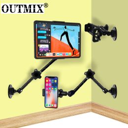 Stands Wall Mount Tablet Stand Magic Arm Stretchable Cell Phone Wall Holder Adjustable Metal Wall iPad Stand for iPhone iPad 411inches