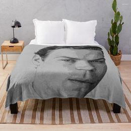 Blankets Will Poulter Art Portrait Throw Blanket Camping Bed Plaid Covers