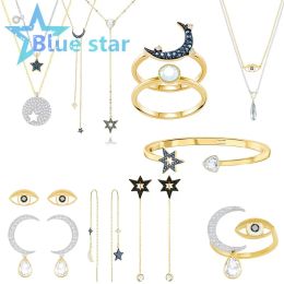 Necklaces Christmas gifts for new year 2022 Trends Women's jewelry store austrian crystal Jewelry Golden Evil Eye Earrings Necklace