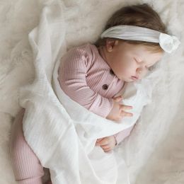 Dolls BZDOLL Realistic 60cm 24inch Reborn Asleep Baby Doll With 3Dpainting Skin, Alive Soft Silicone Newborn Bebe Cute Play House Toy