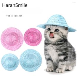 Dog Apparel T Cross Border Pet Straw Hat Adjustable Cat Teddy Sunshade Headwear Factory Stock