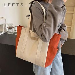 Shoulder Bags Contrasting Colours Soft Cloth Design For Women 2024 Summer Korean Fashion Female Big Shopper Shopping Handbags