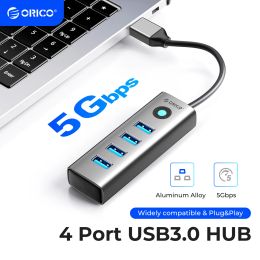 Hubs ORICO Member 4Port USB 3.0 HUB Aluminium Alloy Plug And Play Mini Socket hub/USB Splitter 4 Ports 5Gbps HighSpeed Transmission