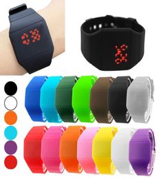 Whole 200pcslot Mix 14colors touch led watch Rubber bands digital rubber unisex men women ultrathin fashion sport watches LT8264107