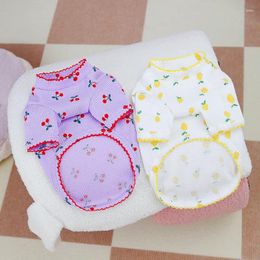 Dog Apparel Puppy Summer Clothes T Shirts For Small Dogs Luxury Sweatshirt Cherry Print Chihuahua Bichon Vest Undershirt