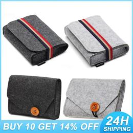 Bags Power Bank Storage Bag For Data Cable Mouse Mini 2023 Gadgets Bags Multifunction Fashion Electronic Gadgets Felt Adapter Pouch