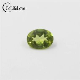 Gemstones 6 mm * 8 mm 1.2ct natural oval cut peridot loose gemstone for Jewellery shop 100% real natural peridot gemstone