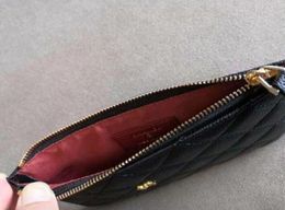 Caviar Mobile phone bag Zipper pocket Wallet Luxury Leather Credit card bag Female designers Name holder style Zero Purse6442635