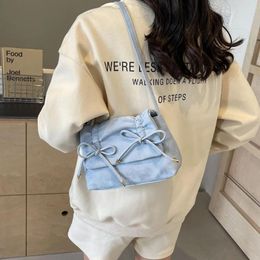 Shoulder Bags Bow Tie Bag Casual Ribbons Large Capacity Women's Handbags Solid Colour Crossbody Women