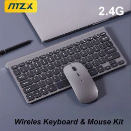 Combos Rechargeable Wireless Keyboard and Mouse Kit 2.4GHz Mini Sets Combos DIY Desktop Chargeable for iPad PC Cell Phone Tablet Laptop