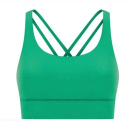 Lulumon Lu-68 Cross Back Yoga Sports Bra High Strength Running Fitness Sexy Shockproof Upper Support Women Underwears Sport Bra Gym Clothes 185 227