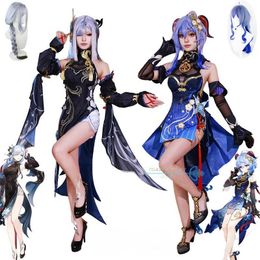 Anime Costumes Ganyu Shenhe Cosplay Come Genshinimpact Lantern Rite New Skin Outfit Twilight Blossom Bamboo Rain Frostblower Dew Wig Dress Y240422