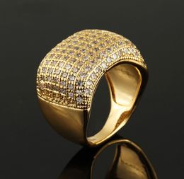 Copper Rhinestone Ring Top Quality Gold Ring Men Hip Hop Rings Wedding Ring for Men Jewellery Lovers Gift Valentine039s Day1515314