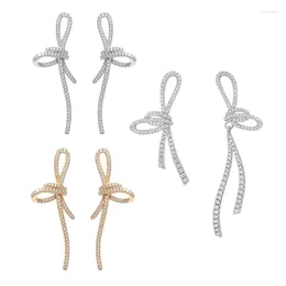 Stud Earrings Sparkling Bowknot Studs Unique Ear Geometric Pin Accessories Fashionable Jewellery For Women Girls