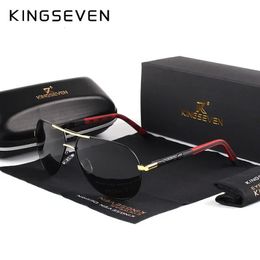 KINGSEVEN Men Vintage Aluminium Polarised Sunglasses Classic Brand Sun glasses Coating Lens Driving Eyewear For Men/Women 240410