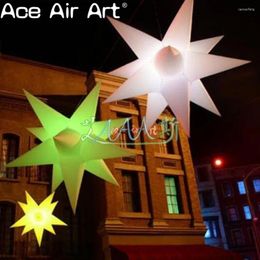 Party Decoration 2m Diameter Colourful LED Inflatable Stars Glowing Night Club Ceiling