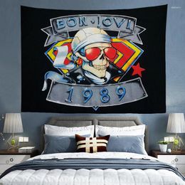 Tapestries Bon-Jovi Band Wall Hanging Art Tapestry Room Decor Music Wallpaper Aesthetic Bedroom Decoration Home Headboards Decorative