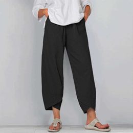 Women's Pants Capris Womens cotton linen bag casual womens summer harem pants Trousers Plus size 2023 Y240422